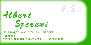 albert szeremi business card